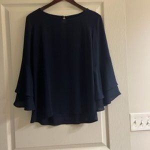 LOFT Outlet Navy Quarter Sleeve Blouse